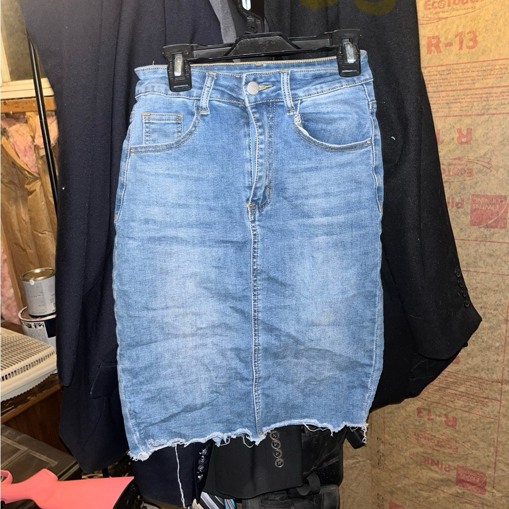Shein jean skirt set